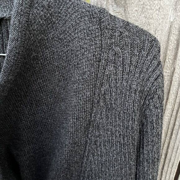 Athleta #352993 Sentinel Sweater Moto Wrap Gray Merino Wool Blend Jacket Small - Picture 6 of 13